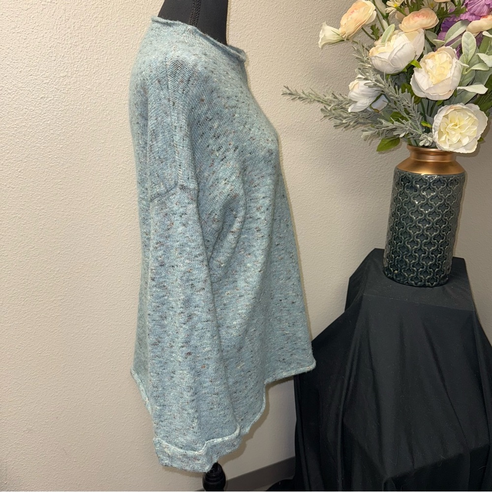 Jodifl Blue Speckled Knit Sweater S Cozy Lightweight Long Sleeve Pullover - Picture 4 of 8